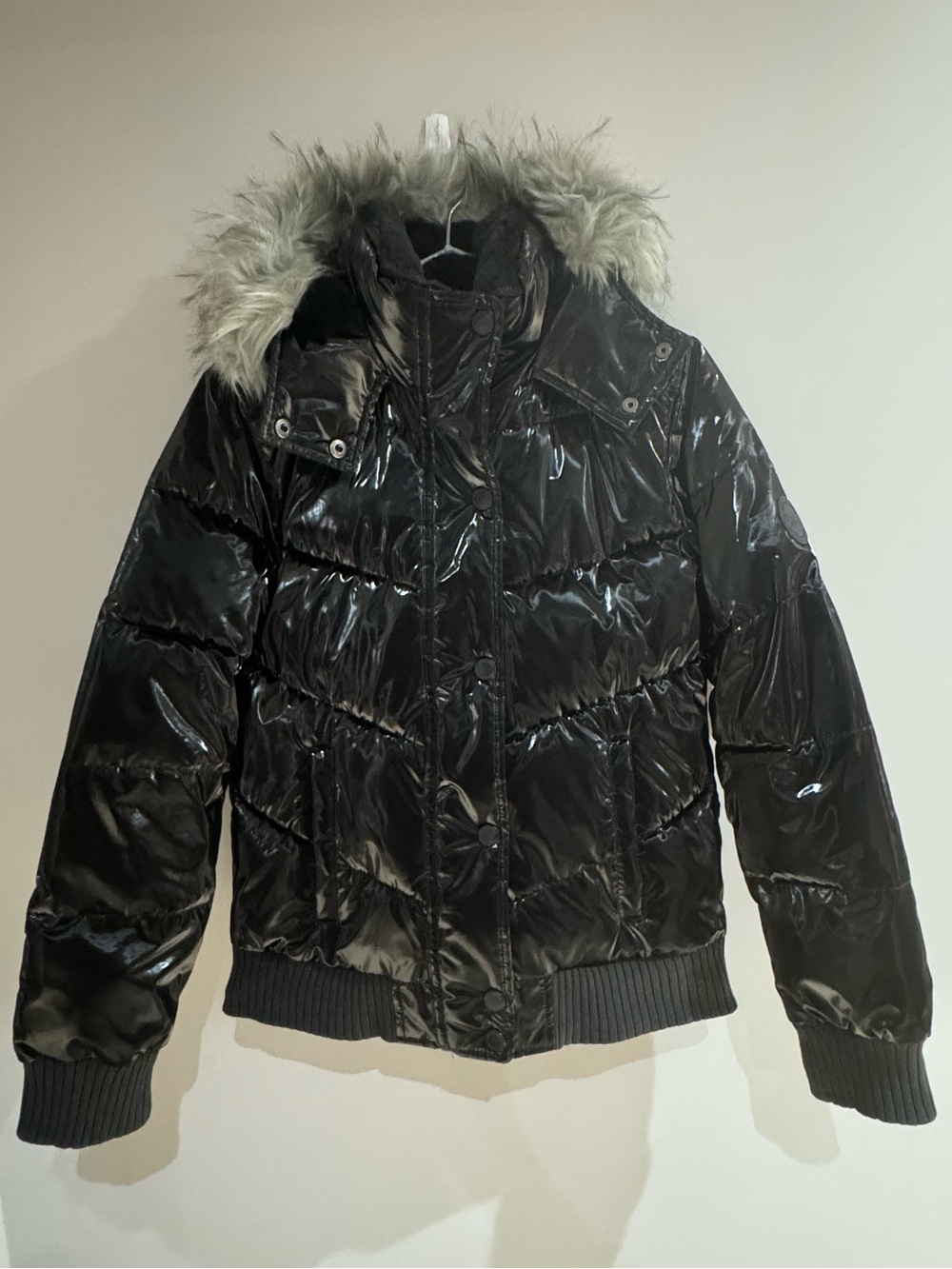 Abercrombie Kids Ultra Collection Black Shiny Hooded Puffer Jacket – Size 13/14